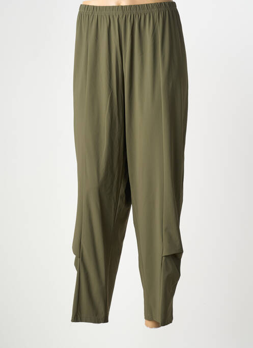Pantalon droit stretch taille normale vert FRANCK ANNA femme