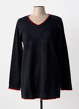 Pull coupe cintrée manches longues noir APRICO femme