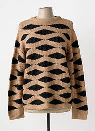 Pull col rond manches longues beige SIGNATURE femme