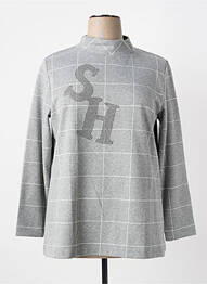 Sweat-shirt manches longues manches longues gris SEE YOU femme