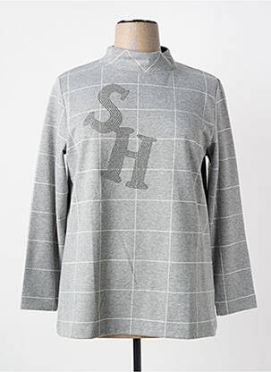 Sweat-shirt manches longues manches longues gris SEE YOU femme