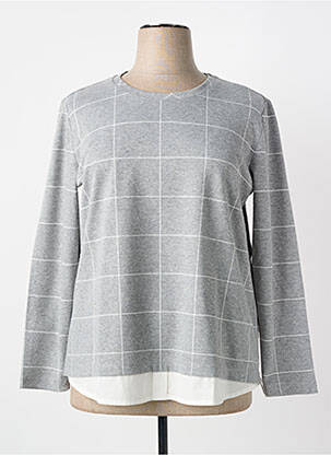 Sweat-shirt manches longues manches longues gris SEE YOU femme