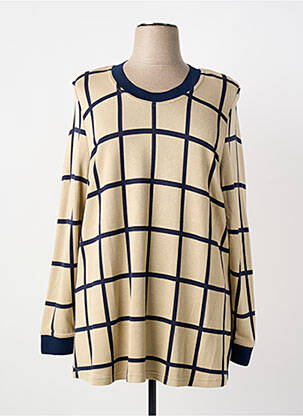 Pull col rond manches longues beige MONA LISA femme