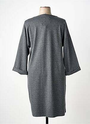 Robe mi-longue manches longues manches longues gris FRANCK ANNA femme
