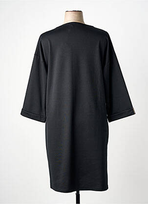 Robe mi-longue manches longues manches longues noir FRANCK ANNA femme