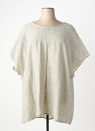 Tunique manches courtes col rond beige CISO femme