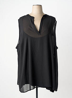 Top coupe fluide sans manche noir CHALOU femme