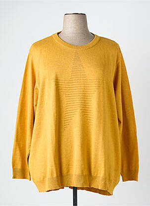 Pull resserrée sur le bas manches longues jaune KJBRAND femme