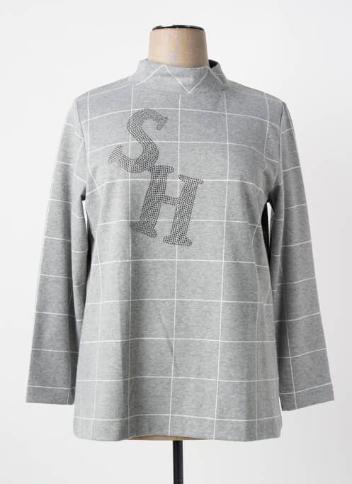 Sweat-shirt manches longues manches longues gris SEE YOU femme