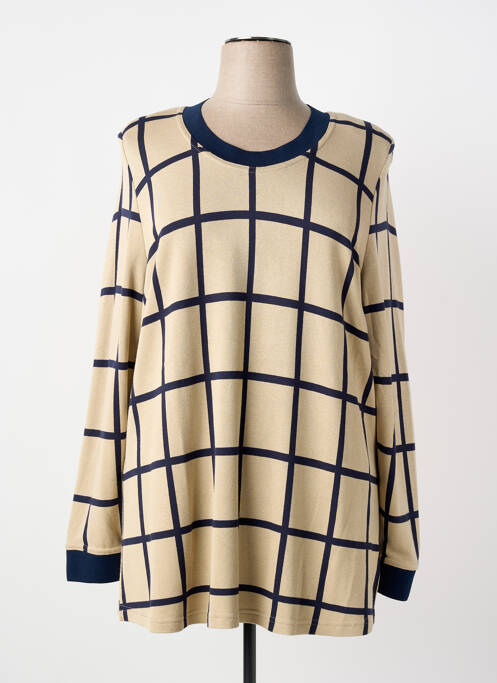 Pull col rond manches longues beige MONA LISA femme