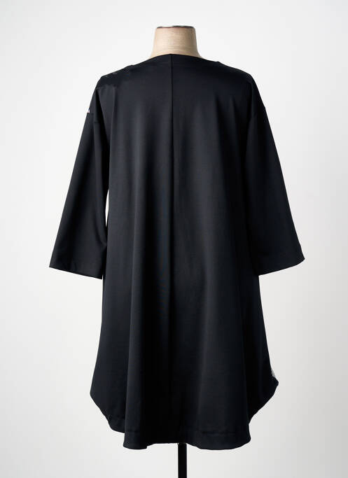 Robe mi-longue coupe évasée manches longues noir FRANCK ANNA femme