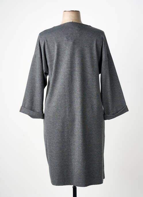 Robe mi-longue manches longues manches longues gris FRANCK ANNA femme