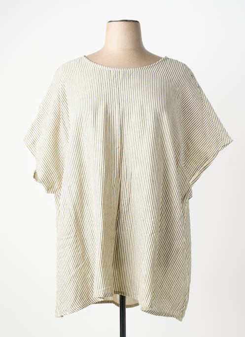 Tunique manches courtes col rond beige CISO femme