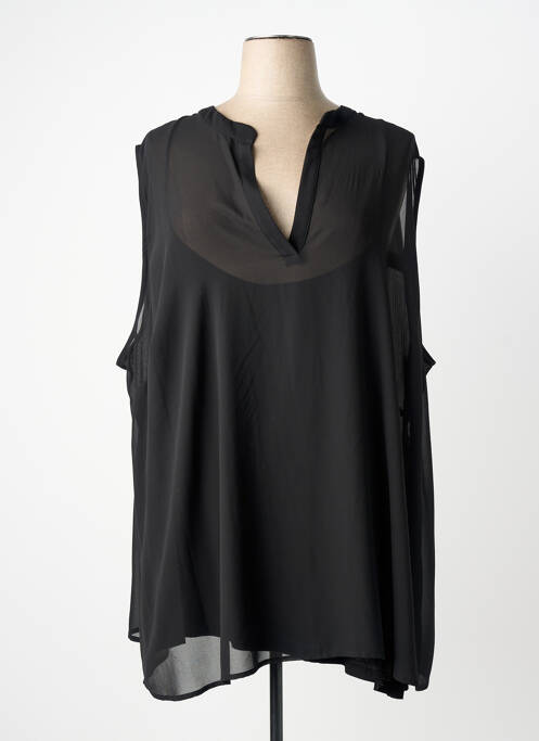 Top coupe fluide sans manche noir CHALOU femme