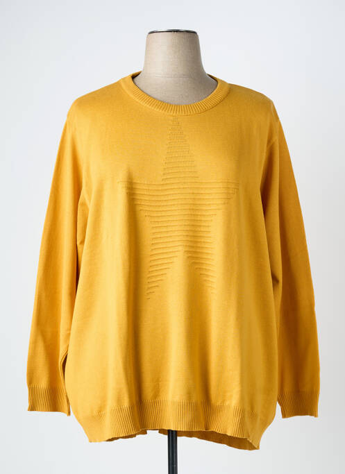 Pull col rond manches longues jaune KJBRAND femme