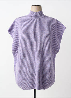 Pull coupe cintrée manches courtes violet SHEEGO femme