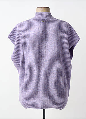 Pull coupe cintrée manches courtes violet SHEEGO femme