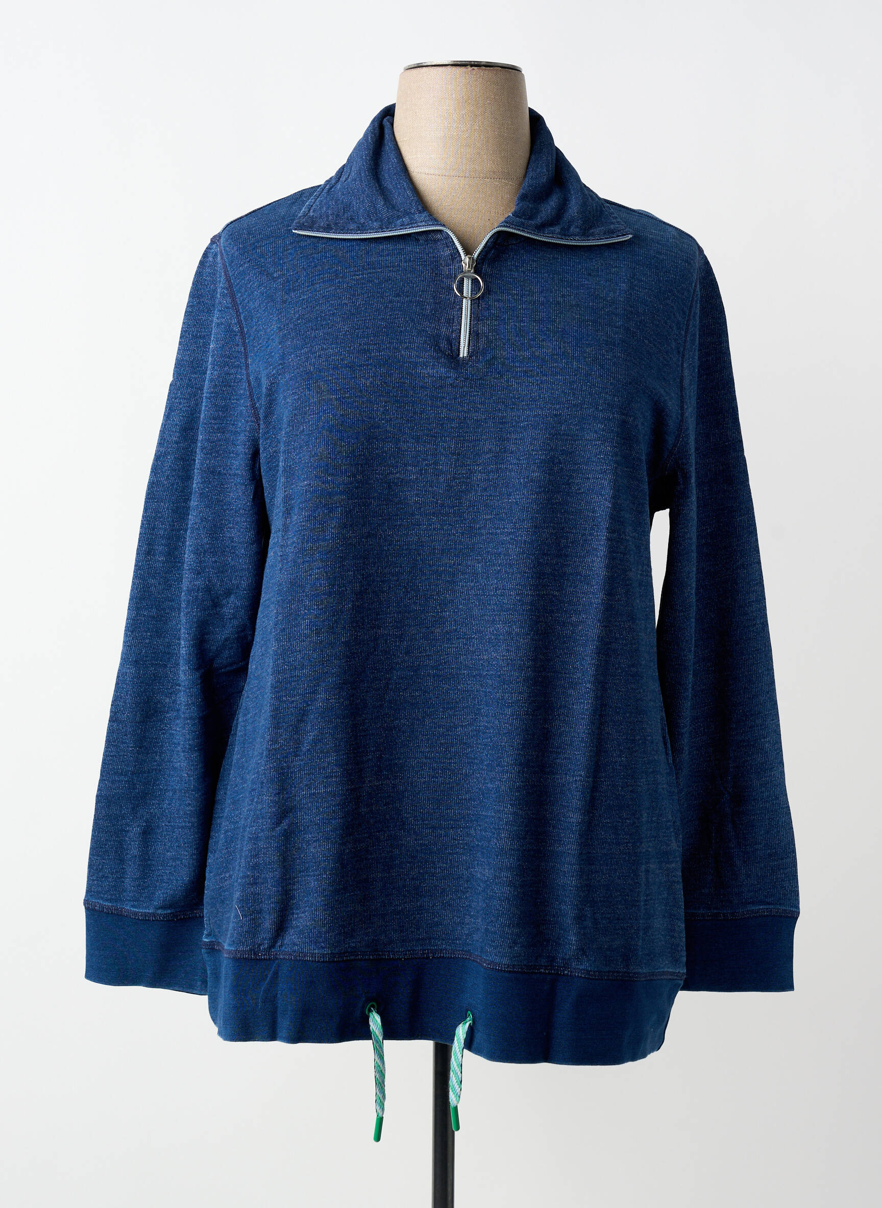 Sweat-shirt manches longues manches longues bleu SHEEGO femme