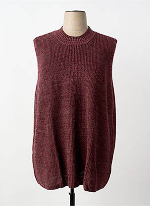 Pull tissage chiné sans manche violet SHEEGO femme