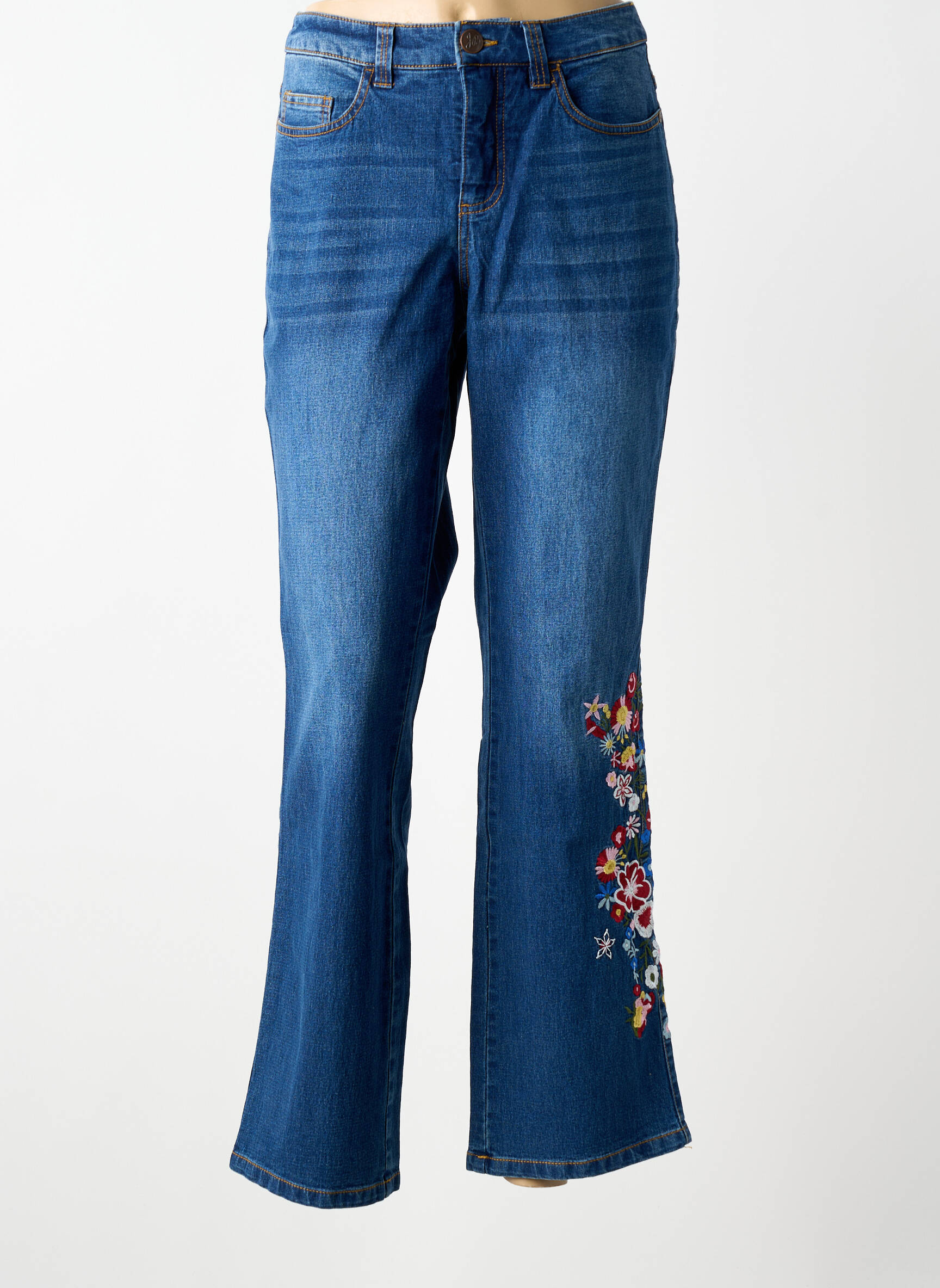 Jeans coupe droite stretch taille normale bleu SHEEGO femme