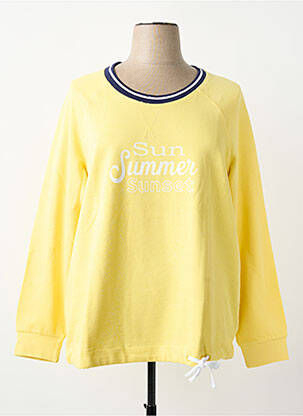 Sweat-shirt sérigraphie floquée manches longues jaune SHEEGO femme