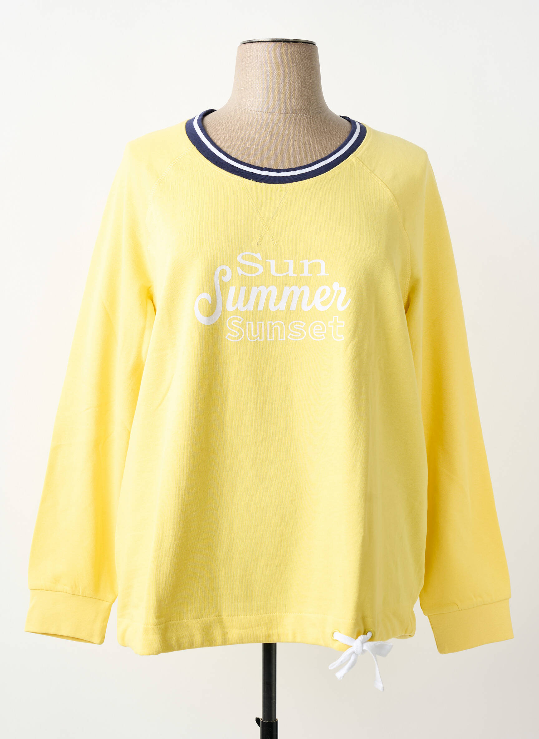 Sweat-shirt sérigraphie floquée manches longues jaune SHEEGO femme