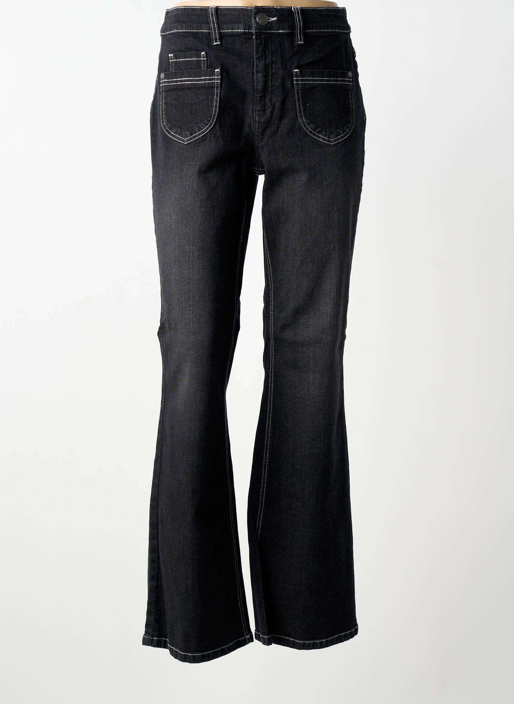 Jeans coupe droite stretch taille normale noir SHEEGO femme