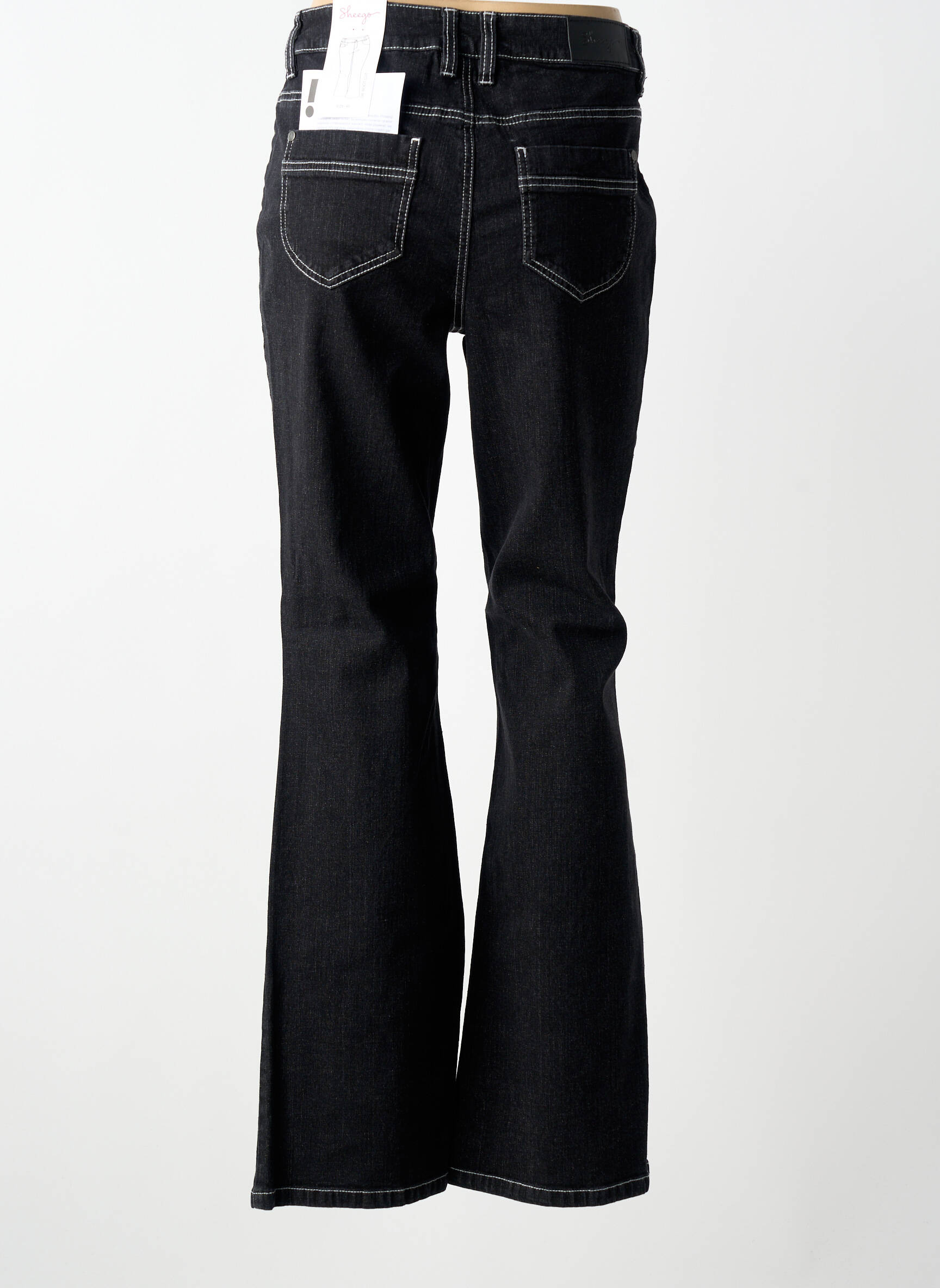 Jeans coupe droite stretch taille normale noir SHEEGO femme