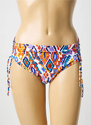 Bas de maillot de bain effet matière satinée culotte bleu ANTIGEL femme