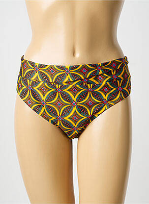 Bas de maillot de bain imprimé fantaisie culotte jaune ANTIGEL femme