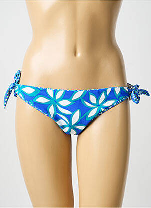 Bas de maillot de bain imprimé fantaisie culotte bleu ROSA FAIA femme