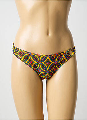 Bas de maillot de bain imprimé fantaisie jaune ANTIGEL femme