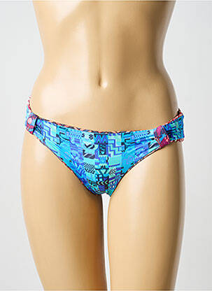 Bas de maillot de bain tissage satiné culotte bleu MAAJI femme