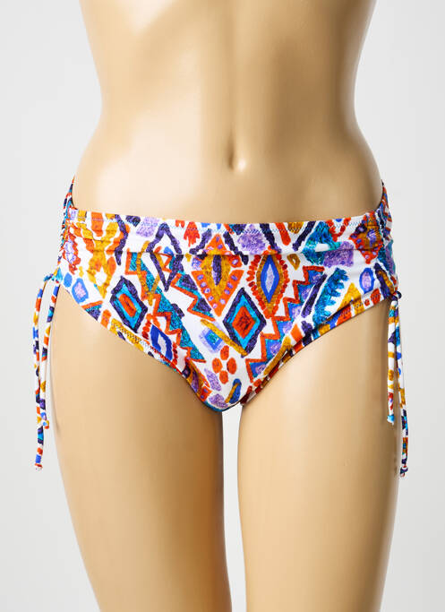 Bas de maillot de bain effet matière satinée culotte bleu ANTIGEL femme