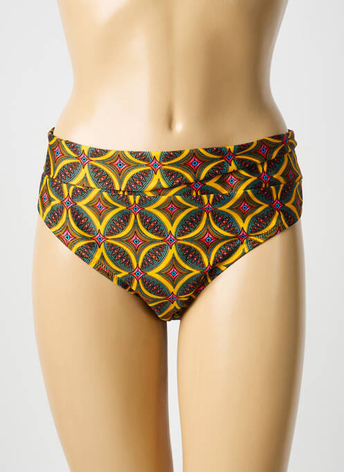Bas de maillot de bain imprimé fantaisie culotte jaune ANTIGEL femme