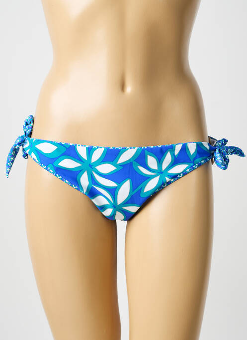 Bas de maillot de bain imprimé fantaisie culotte bleu ROSA FAIA femme