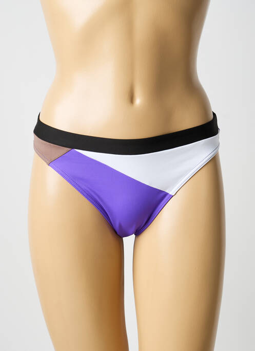 Bas de maillot de bain imprimé fantaisie culotte violet HUIT femme