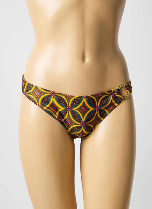 Bas de maillot de bain imprimé fantaisie jaune ANTIGEL femme