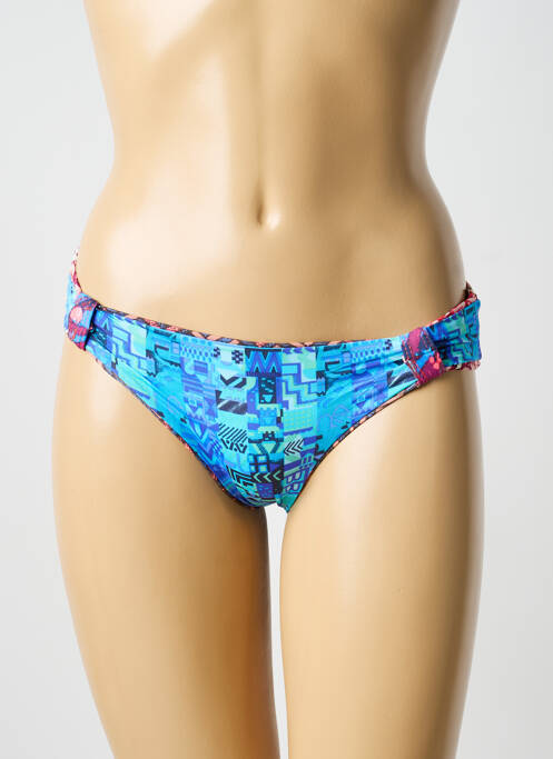 Bas de maillot de bain tissage satiné culotte bleu MAAJI femme