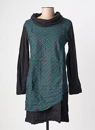 Robe courte manches longues manches longues noir BAMBOO'S femme