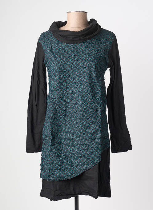 Robe courte manches longues manches longues noir BAMBOO'S femme