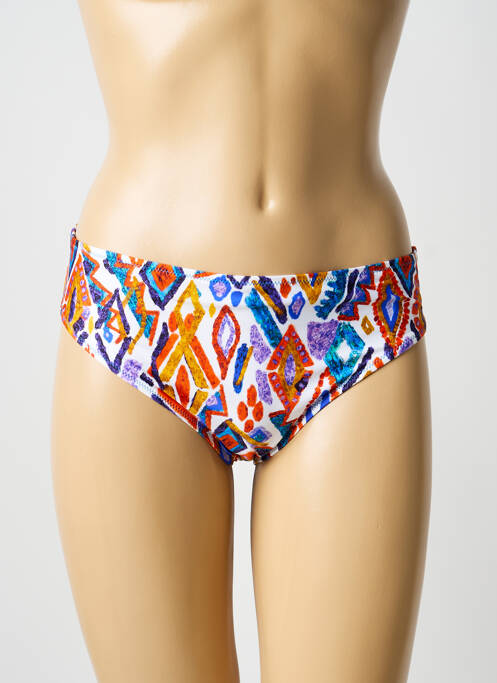 Bas de maillot de bain imprimé fantaisie culotte blanc ANTIGEL femme
