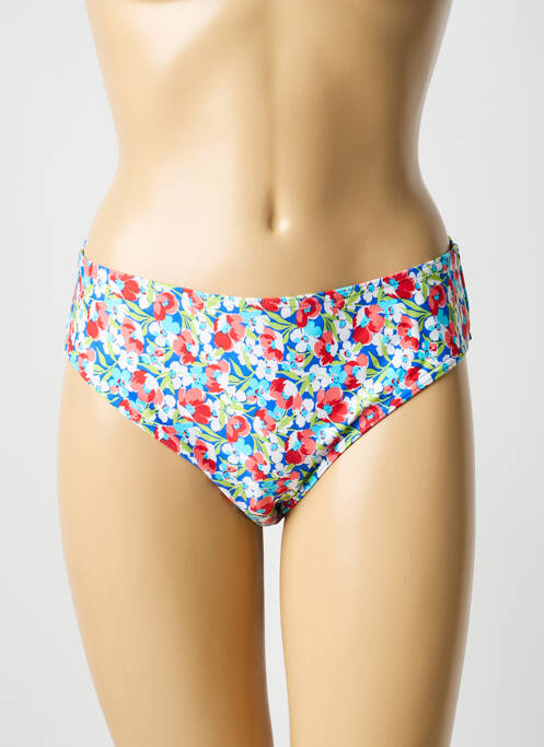 Bas de maillot de bain imprimé fantaisie culotte bleu FREYA femme