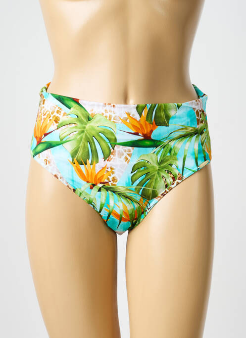 Bas de maillot de bain imprimé fantaisie culotte bleu GRAIN DE SABLE femme