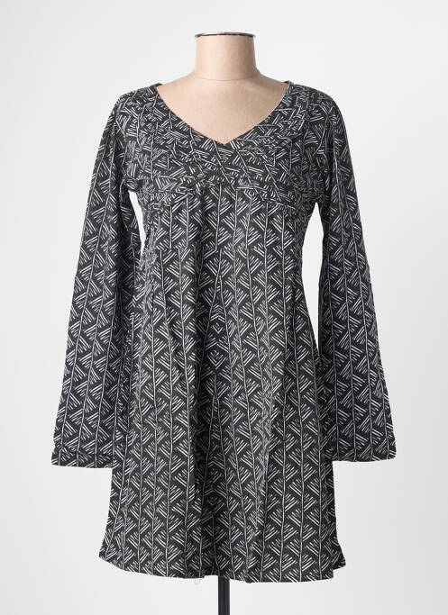 Robe courte manches longues manches longues noir BAMBOO'S femme