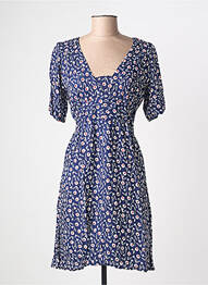 Robe mi-longue imprimé fleurs manches courtes bleu BAMBOO'S femme
