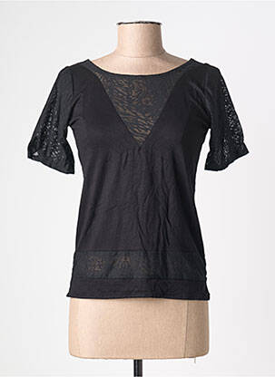 Top manches courtes manches courtes noir BAMBOO'S femme