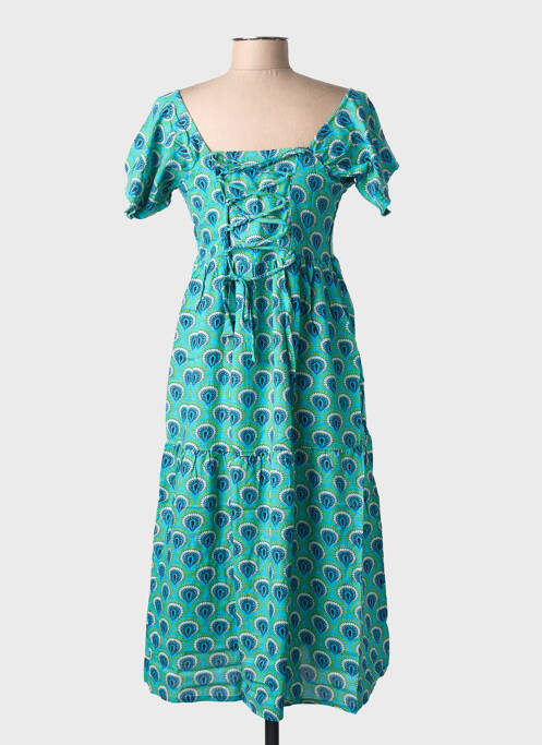 Robe mi-longue imprimé fantaisie manches courtes bleu BAMBOO'S femme