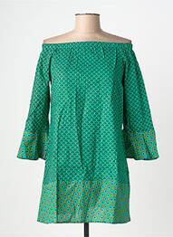 Tunique manches longues imprimé fantaisie vert SINOE BY BAMBOO'S femme