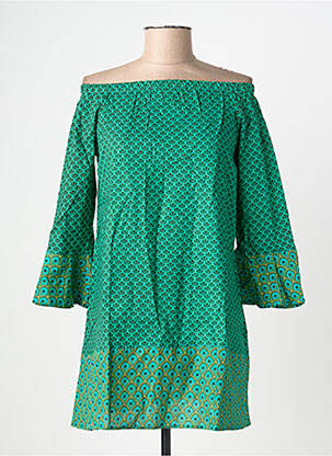 Tunique manches longues imprimé fantaisie vert SINOE BY BAMBOO'S femme
